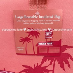 NWT Trader Joe’s 2025 Large Reusable Insulated Cooler Tote Bag in Peach Pink