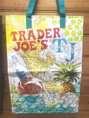 Trader Joes Reusable Shopping Bags Double Handles 16″ × 12″ Lot Of 2