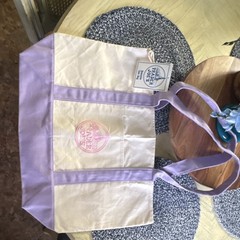 Limited Edition 2026 Trader Joe’s Reusable Tote Bag Cotton Beige Purple Pastel