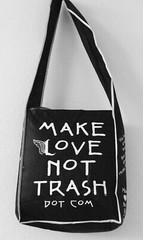 Make Love Not Trash Green Bag Purse Slouch Bucket Eco California Mini Pockets