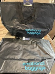 EMOTIONAL BAGGAGE 20×13” Reusable Tote Bags Woven. New Set Of 2