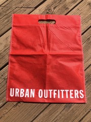 New Urban Outfitters Red White Logos Reusable Shopping Tote Gift Bag 14.5W x 18H