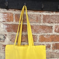 Reusable Yellow Tote Bag, with Lemon Fruit Design DTF. 14in x 13in
