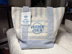 Trader Joe’s Limited Canvas Striped Tote Bags 4-Pack Multicolor Small 13x6x10