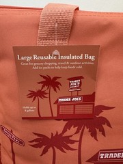 NEW Peach Trader Joe’s Large Insulated Reusable Tote Bag 8 Gallon Cooler Bag