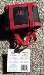 Trader Joe’s Black Red Micro Tote With Grocery Bag 2 In 1 Mini Limited Edition