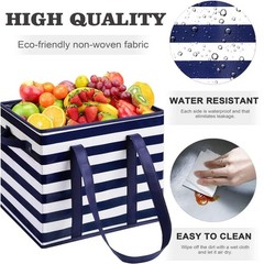 WISELIFE 4 Pack Reusable Grocery Bags Large Water Resistant Grocery Collapsib…