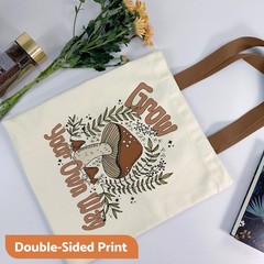 Mushroom Tote Bag – Cute Mushroom Gifts for Women, Book Tote Bag with Pocket,…