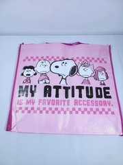 Peanuts New Snoopy & Gang My Attitude Reusable Shopping Bag Grocery Bag