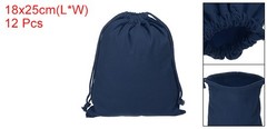 12pcs 100% Cotton Reusable Drawstring Bags, 7×10″ Dust Bags, Navy Blue