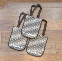 Lululemon Small Lot of 3 Reusable Shopping Tote Lunch Bag Goyard 🤎 Brown Black