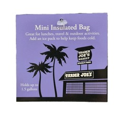 Trader Joe’s Market Mini Insulated Bag, Purple, Holds up to 1.5 Gallons