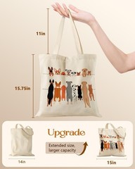 Canvas Tote Bag for Women – Aesthetic Canvas Bag with Zipper Cute Stylish Reu…