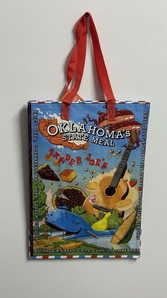 Trader Joe’s OKLAHOMA Regional Reusable Shopping Tote Bag RARE ERROR