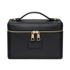Tawd Makeup Bag Vanity Case with Removable Organizer Divider Waterproof Black