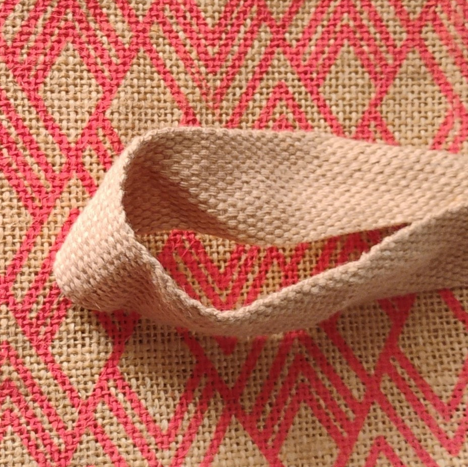Geometric Multicolor Jute Reusable Shopping Bag Small Foldable Modern