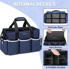 Ytonet Wearable Cleaning Caddy Bag, Large Supplies Large, Blue