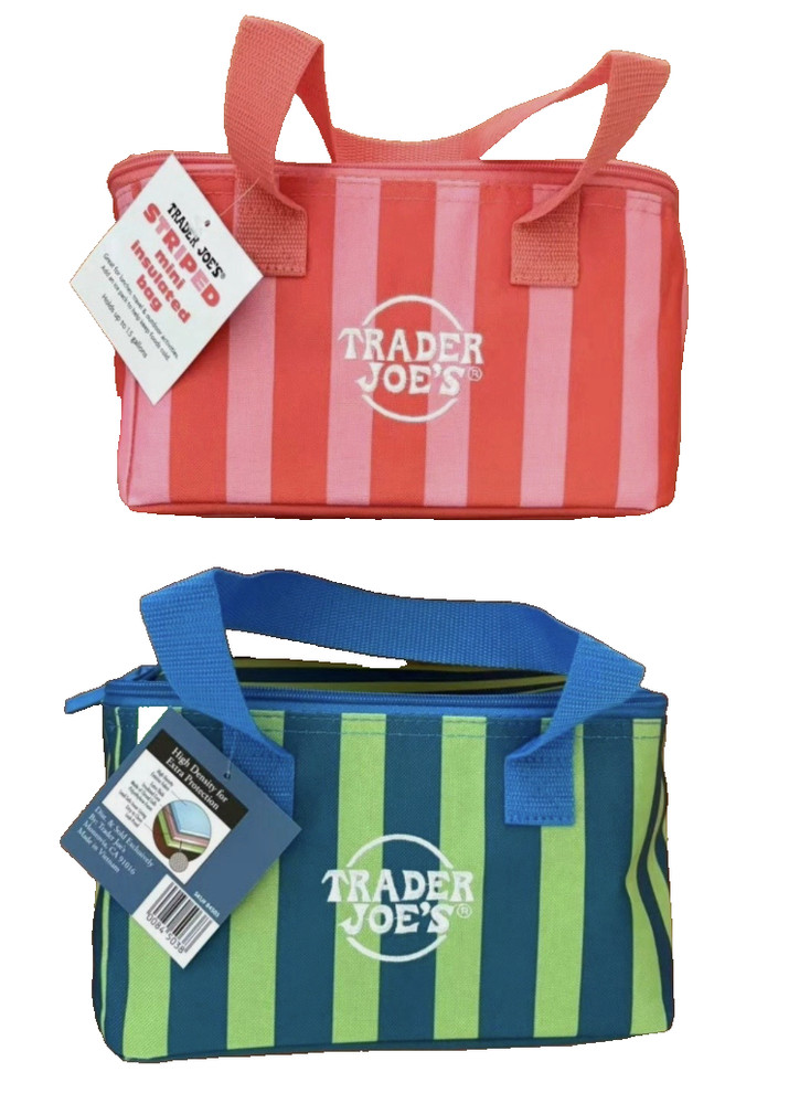 ☀️ Trader Joe’s Striped Mini Insulated Tote Bag 2026 Summer Set / 2 NWT