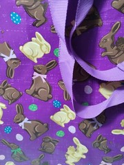Easter SHOPPING BAG TOTE GIFT Chocolate Bunny Rabbit Eggs stripe basket REUSABLE