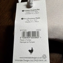 Wrendale Folding “The Jolly Robin” Cloth Shopping Bag Art By Hannah Dale (V)