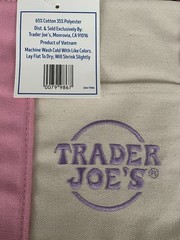 ~ TRADER JOES ~ PASTEL DELICATE PINK COLOR ~ MINI CANVAS TOTE BAG ~ BRAND NEW ~