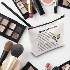G2TUP Tennis Gift Life Lesson Makeup Bag White