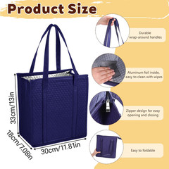 4 Pack Insulated Grocery Bags, Reusable Shopping Bags Cooler Bag