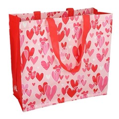 Ombre Reusable Foldable Shopping Bags Set of 4 Multicolor Valentine Hearts