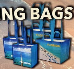 Keep Cool Florida Reusable Bags 4Pack Beach Scene & 7 Mile Bridge-XL & L NEW