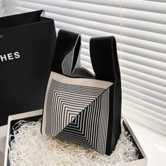 Square Patten▪️◼️⬛️shopping bags – Elastic – Environmental – Black&White