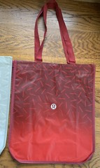 2 Lululemon Large Reusable Shopping Bag 2022 Edition Red & Pale Gray New