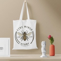 Christian Canvas Tote Bag, Inspirational Religious Gifts for Women Bee Lovers…