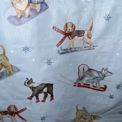 ❤️ Marshall’s Marshalls Reusable Tote Bag Large Christmas dogs blue Holiday ski