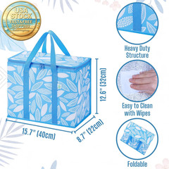 Insulated Cooler Bags Reusable Grocery Shopping Bags 2 Pack Large Heavy Duty