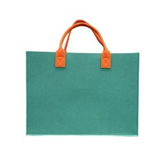 1pc Large Unisex Felt Grocery Tote Bag Contrast-Color Portable Handbag Reusab…