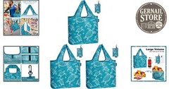 Durable Machine Washable Grocery Bags – Foldable, Heavy Duty, Colorful Turtle