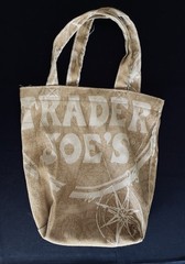 Trader Joe’s Rare Double Handle Canvas Logo Tan Tote Bag