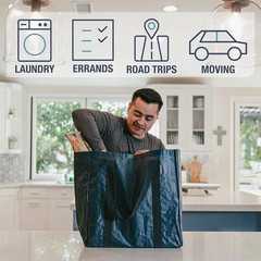 Reusable Grocery Bag XL 42L, Heavy Duty Storage Tote with Handles, Large Utility