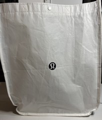 Lululemon White Reusable Shopping Gift Bag Medium Yoga Tote 14 x 16 in