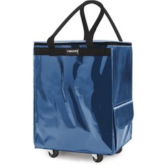 (Medium,Navy Blue) Reusable Grocery Bag on 4 Wheels, 70L Foldable Rolling Tot…