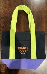 Trader Joe’s Reusable Shopping Bag Black Green Purple