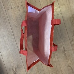Lululemon red reusable bag button close