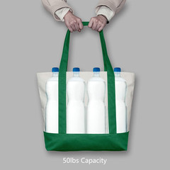 Topdesign 1-Pack Canvas Tote Bag with an External Pocket, Reusable Grocery Shopp