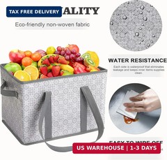 WISELIFE Reusable Grocery Bags [3 Pack],Large Grocery Tote Bag Water Resistant S