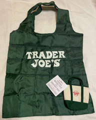 Trader Joe’s Red & Green Set: Mini Canvas Tote + Micro Tote & Grocery Bag – 6 pc