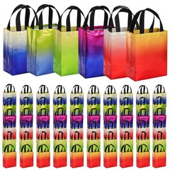60 Pack 10 x 8 Inch Glossy Reusable Grocery Bags, Non Woven Tote Shopping Bag…