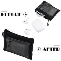 Frienda 10 Pcs Small Mesh Bags with Zipper Mini 3 x 4 Inch, Black