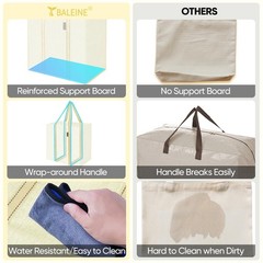 Reusable Grocery Bags 4-Pack Foldable Totes with Reinforced Bottoms Beige