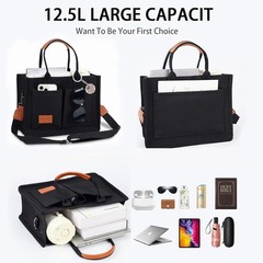 Canvas Tote Bag for Women, Lar Work Crossbody Handbag Bible Lap Bag