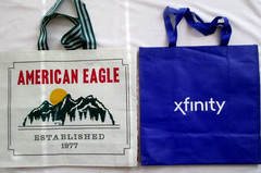 2/pcs Large Grocery Travel Bags Heavy Duty Totes Reusable W/Logo-New